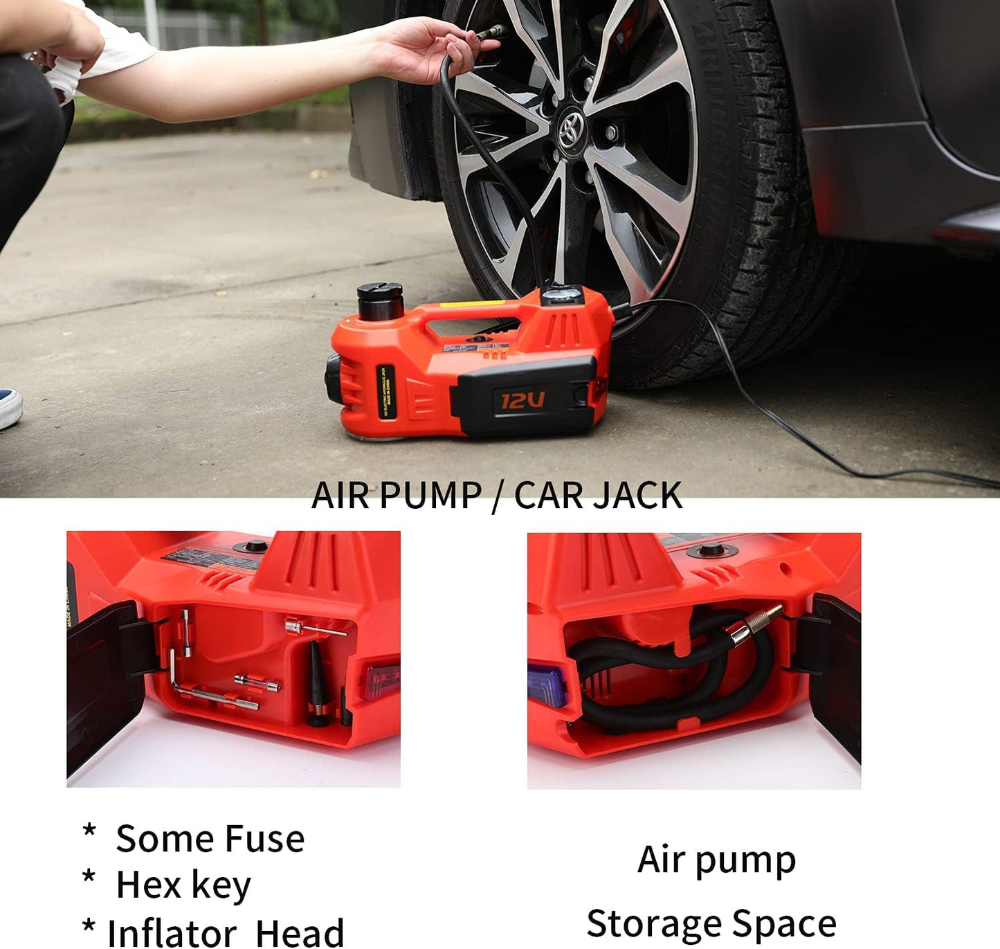 5 Ton Electric Hydraulic Floor Jack Kit – DC 12V Car Lift with Trolley Design