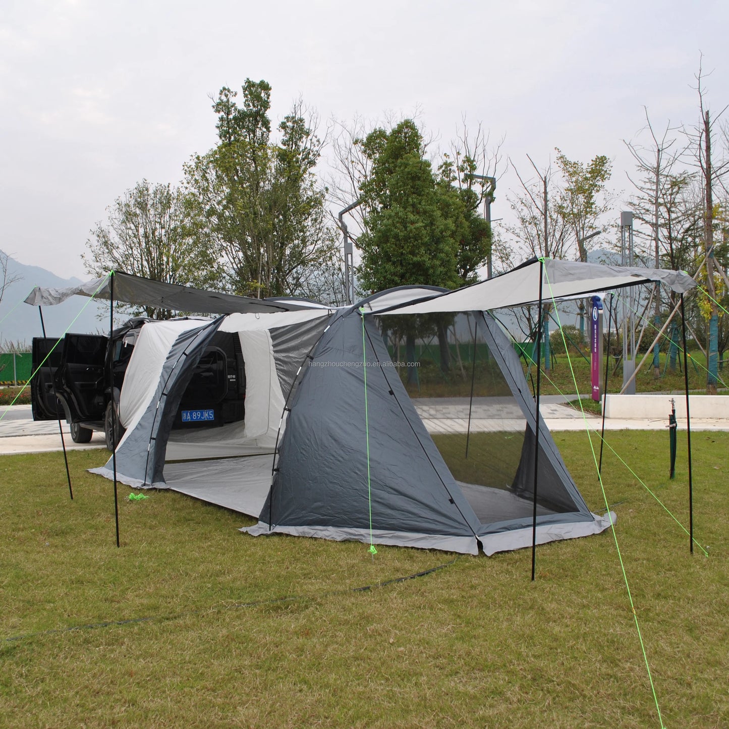 CZX-470 5M Durable Car Tent Multi-Use 6-Person Family Foxwing Awning for Camper Trailer Touring Tent for Car