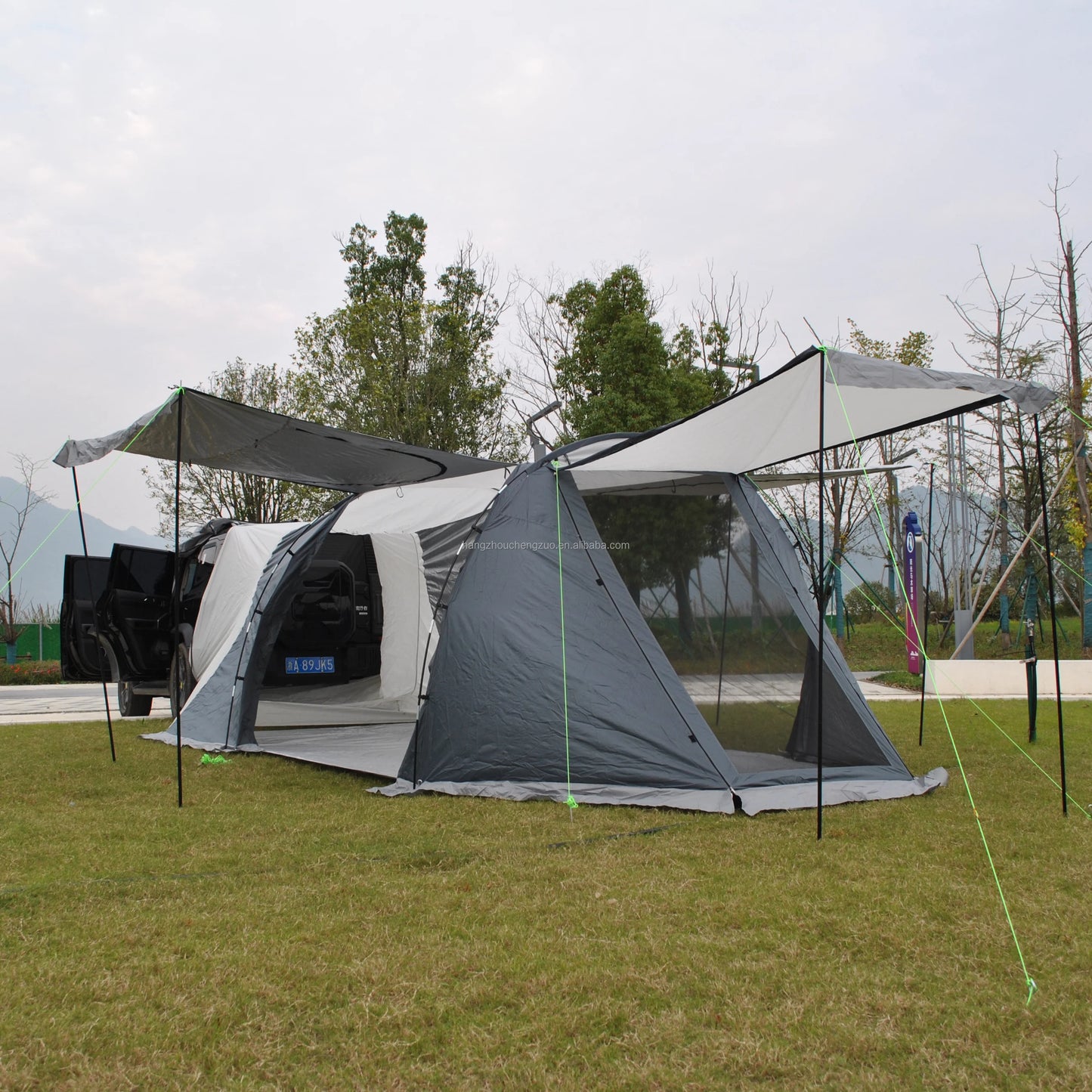 CZX-470 5M Durable Car Tent Multi-Use 6-Person Family Foxwing Awning for Camper Trailer Touring Tent for Car