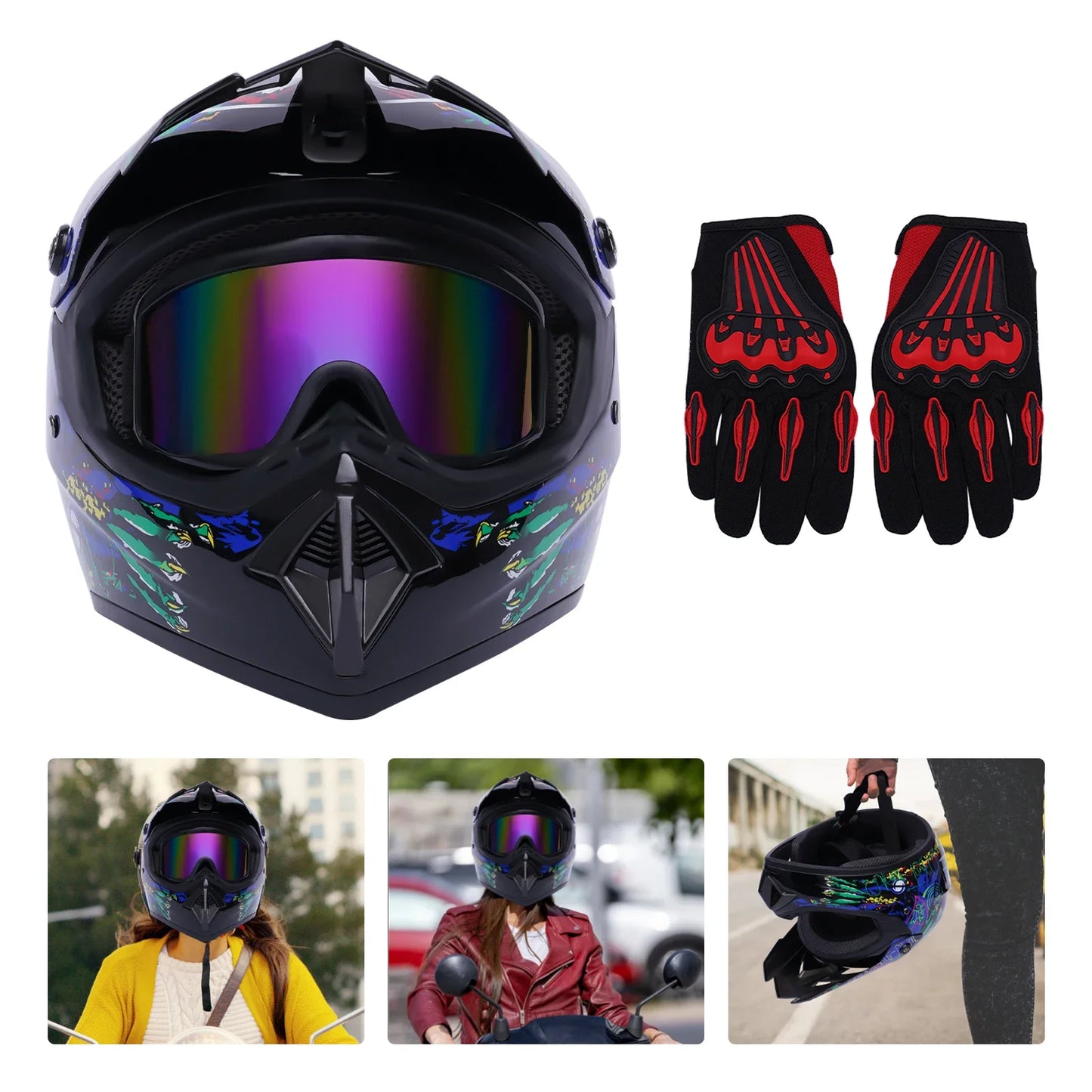 Unisex Off-Road Motorcycle Helmet – Impact Resistant, All-Season Use