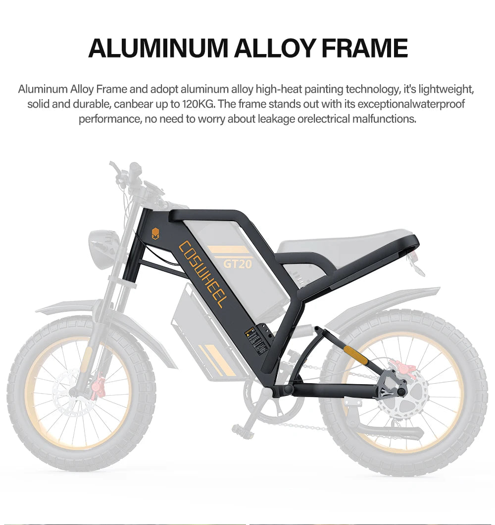 2000W Off-Road Electric Bike for Adults – 60V Fat Tire Mountain eBike with 20-Inch Wheels