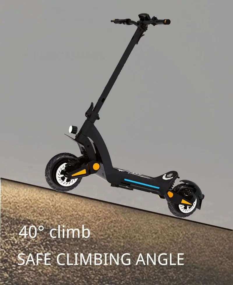 4400W Dual Motor Off-Road Electric Scooter – 11-Inch Tires, Hydraulic Suspension, Foldable Design (IPX5 Rated)