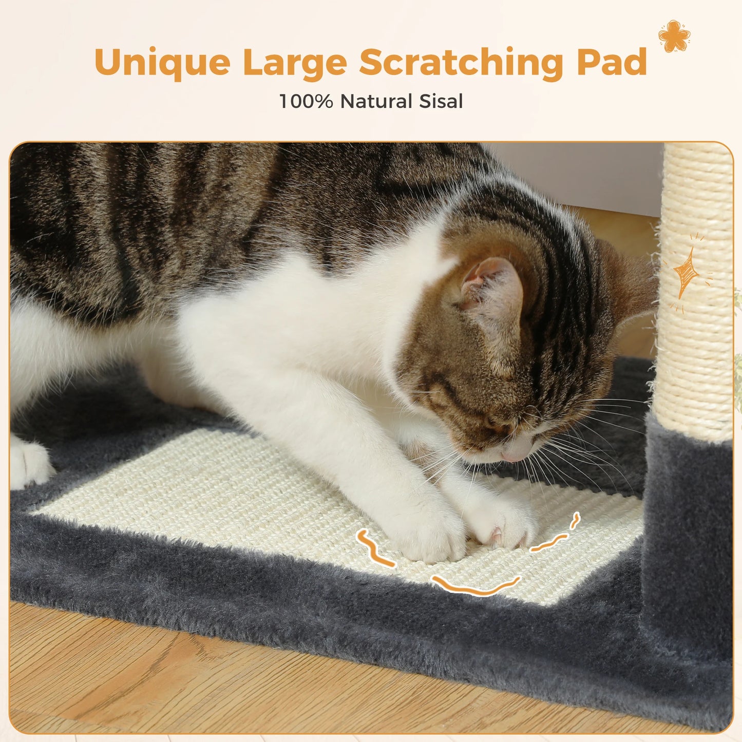 184cm Multi-Level Cat Tree Tower – Hammock, Padded Perches & Sisal Scratching Posts