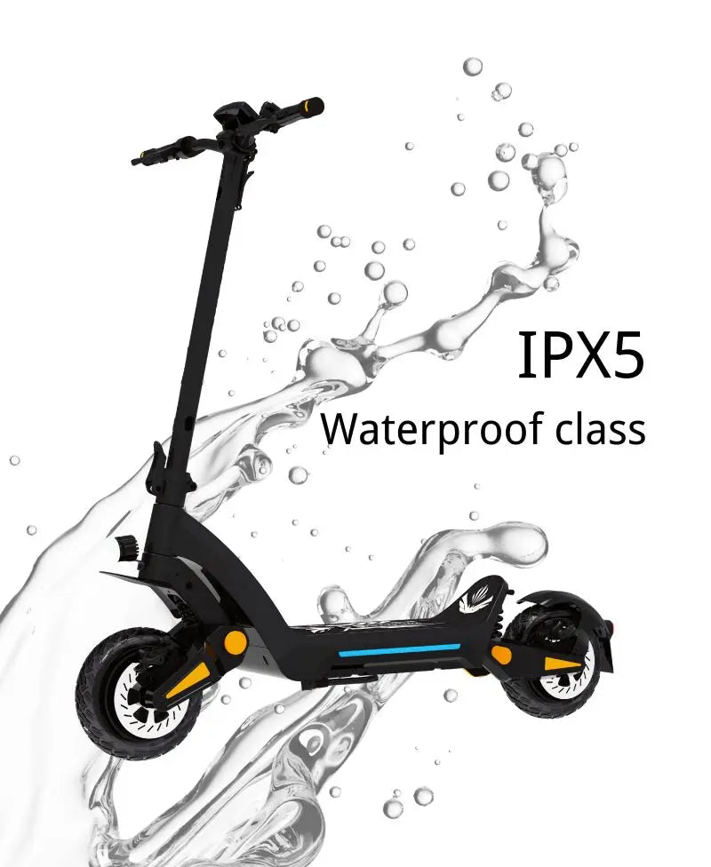 4400W Dual Motor Off-Road Electric Scooter – 11-Inch Tires, Hydraulic Suspension, Foldable Design (IPX5 Rated)