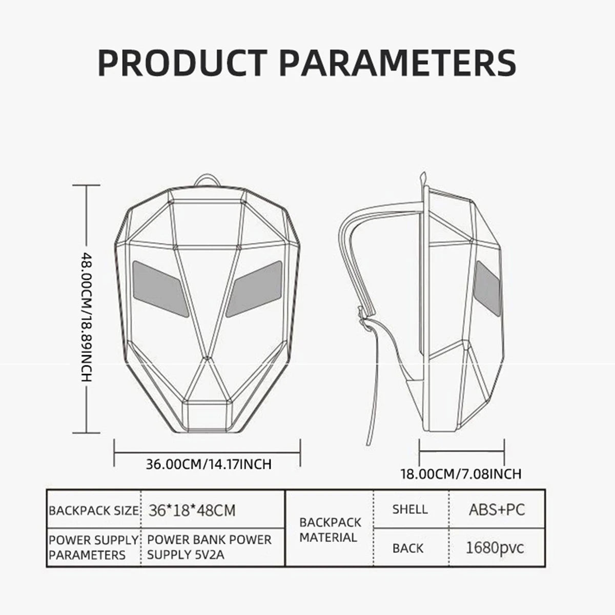 LED Display Motorcycle Backpack – Hard Shell, Large Capacity, App-Controlled Light Screen