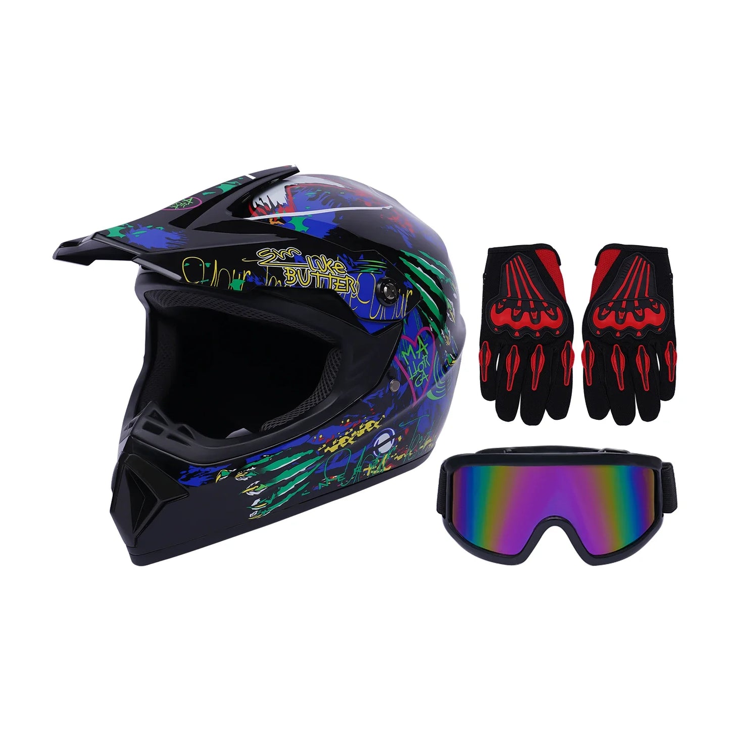 Unisex Off-Road Motorcycle Helmet – Impact Resistant, All-Season Use