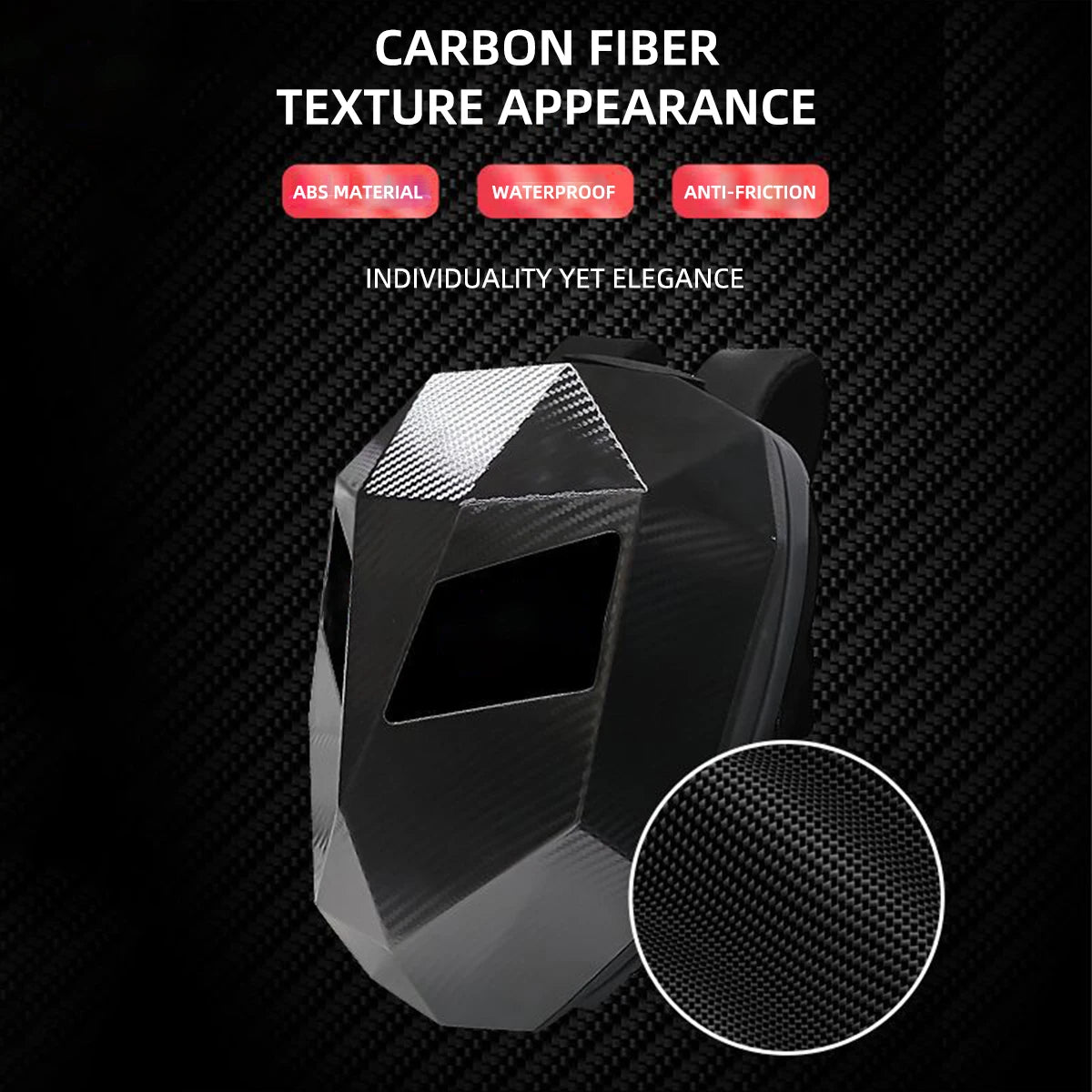LED Display Motorcycle Backpack – Hard Shell, Large Capacity, App-Controlled Light Screen