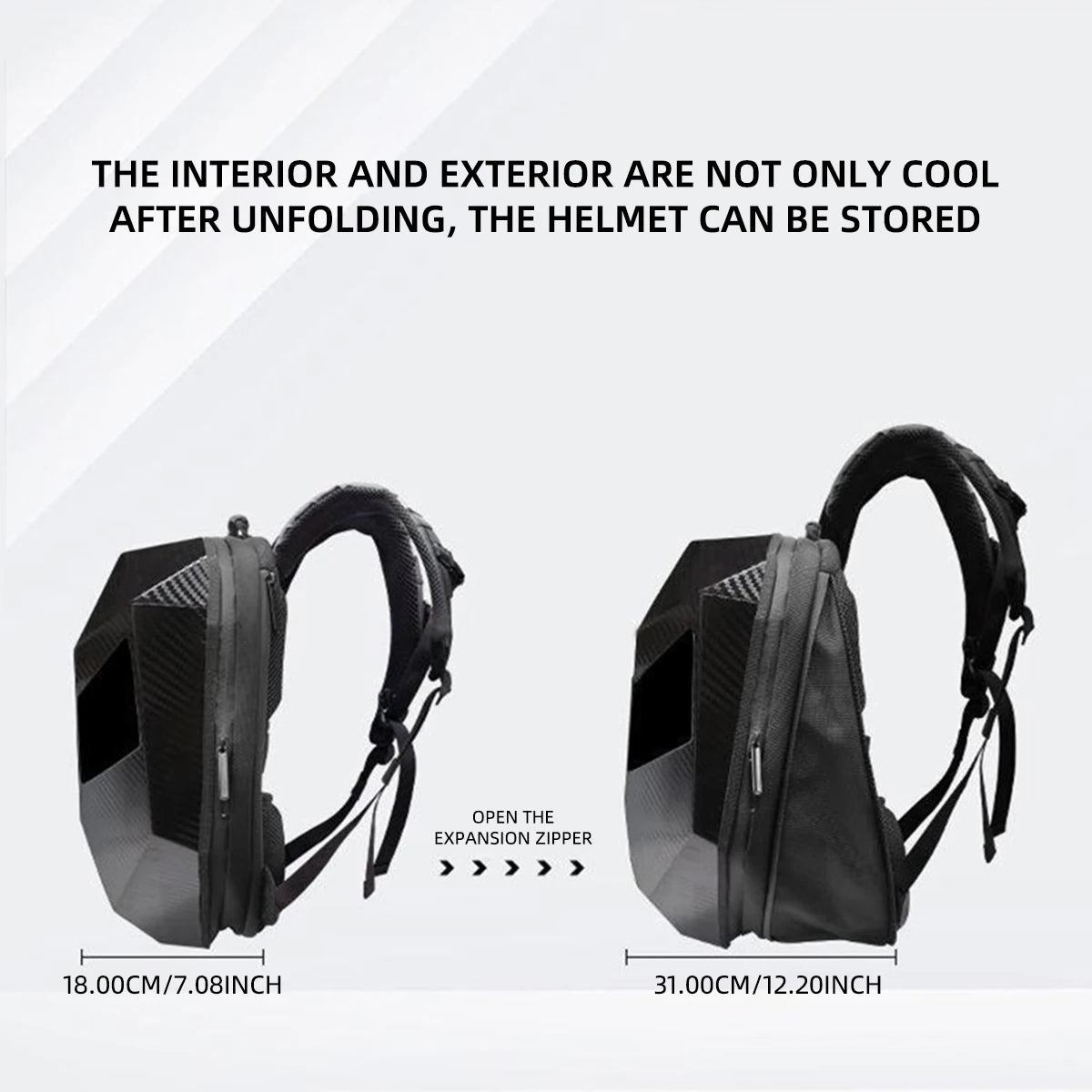 LED Display Motorcycle Backpack – Hard Shell, Large Capacity, App-Controlled Light Screen