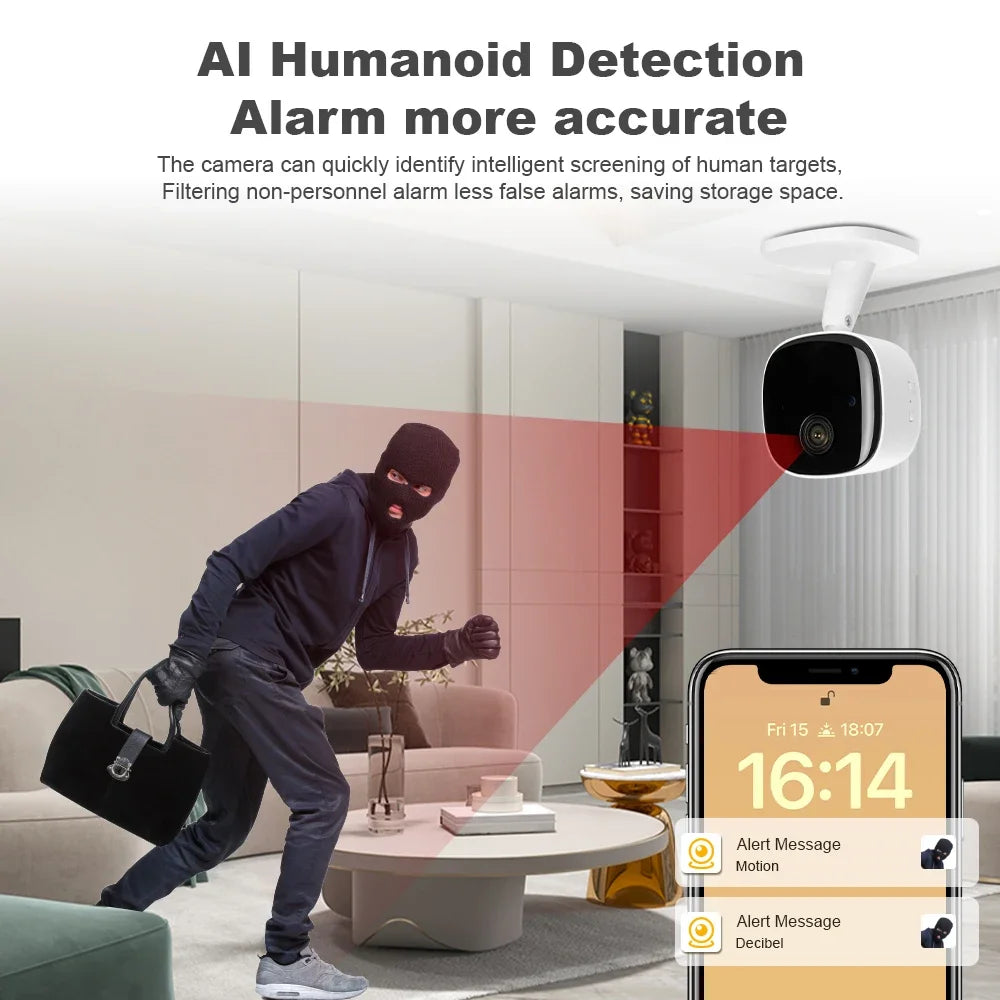 New 4K Security Camera Wireless Full Color Night Vision WiFi Monitor Waterproof Motion Detect Surveillance With 2 Way Audio 2025