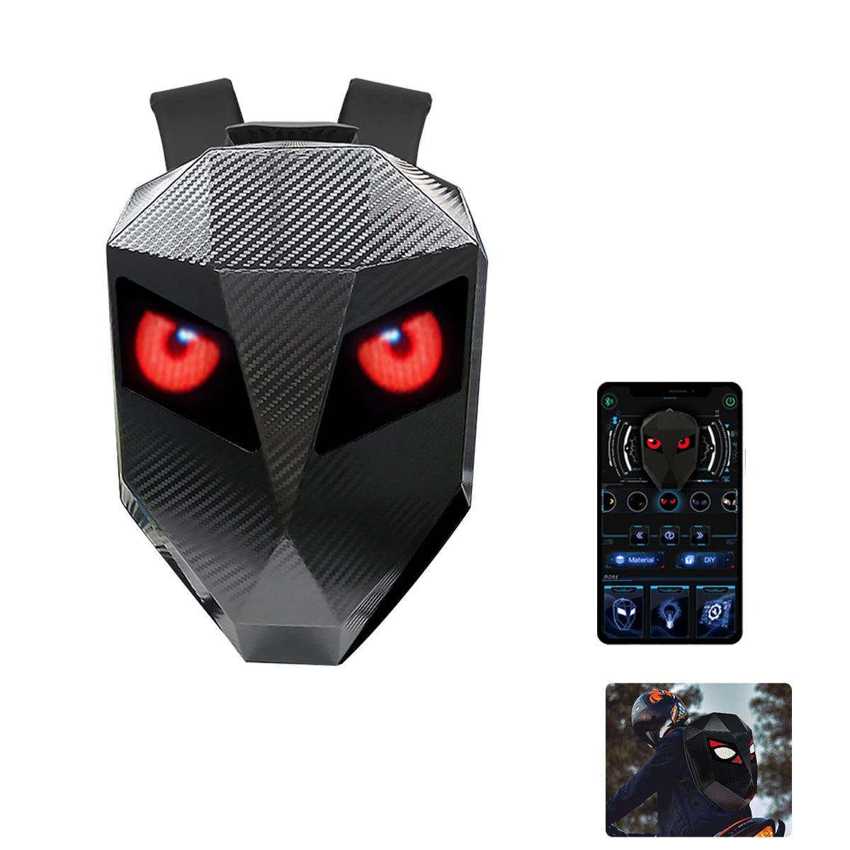 LED Display Motorcycle Backpack – Hard Shell, Large Capacity, App-Controlled Light Screen