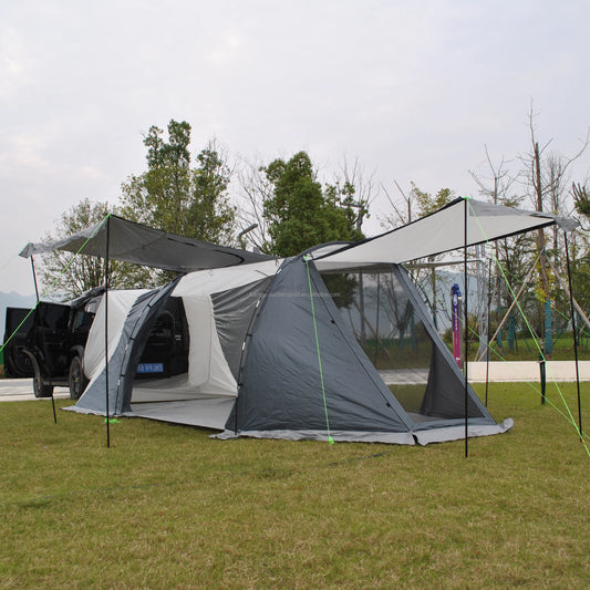 CZX-470 5M Durable Car Tent Multi-Use 6-Person Family Foxwing Awning for Camper Trailer Touring Tent for Car