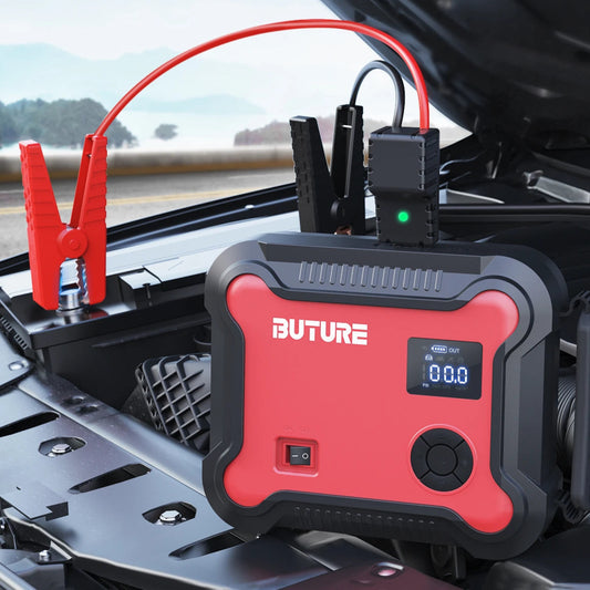 5-in-1 Portable Car Jump Starter & Power Bank – 26800mAh with Air Compressor & Digital Tire Inflator