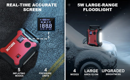 5-in-1 Portable Car Jump Starter & Power Bank – 26800mAh with Air Compressor & Digital Tire Inflator