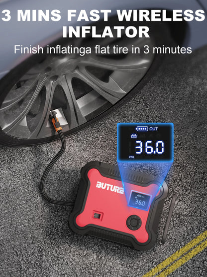 5-in-1 Portable Car Jump Starter & Power Bank – 26800mAh with Air Compressor & Digital Tire Inflator