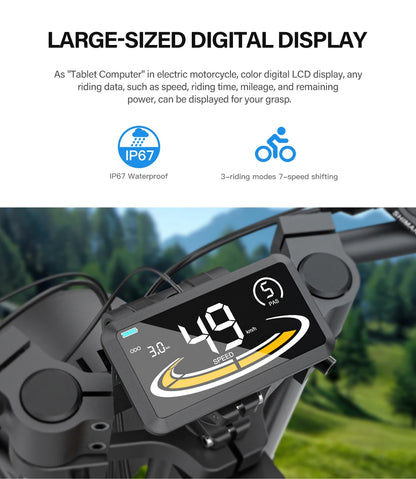 2000W Off-Road Electric Bike for Adults – 60V Fat Tire Mountain eBike with 20-Inch Wheels