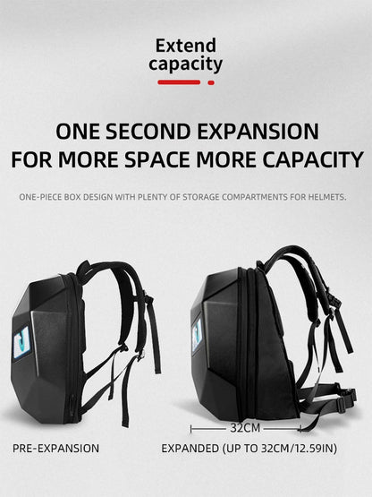 LED Display Motorcycle Backpack – Hard Shell, Large Capacity, App-Controlled Light Screen