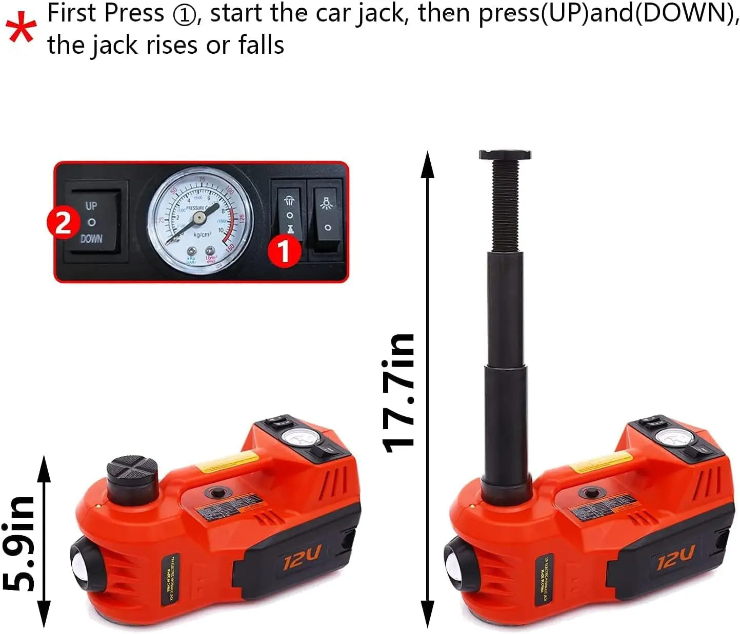 5 Ton Electric Hydraulic Floor Jack Kit – DC 12V Car Lift with Trolley Design