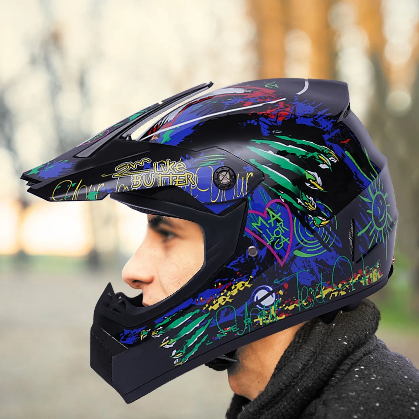 Unisex Off-Road Motorcycle Helmet – Impact Resistant, All-Season Use