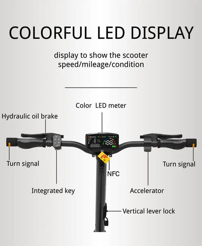 4400W Dual Motor Off-Road Electric Scooter – 11-Inch Tires, Hydraulic Suspension, Foldable Design (IPX5 Rated)